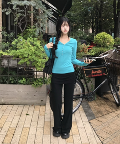 티아 스커트 랩 레깅스 바지 블랙