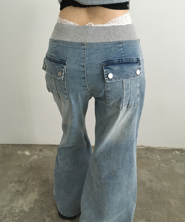 【丈別】ウォッシングブーツカットデニムパンツ LIGHT BLUE