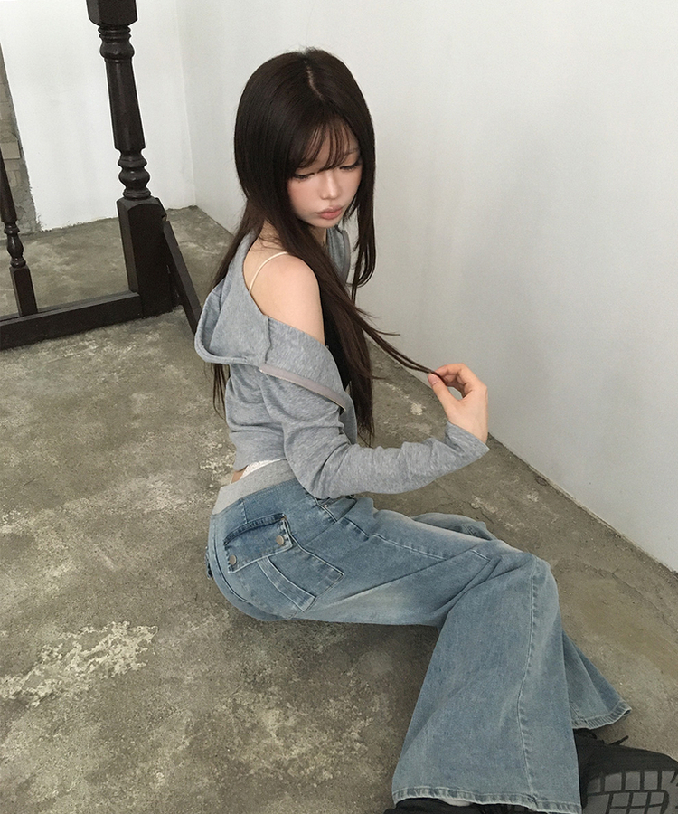 【丈別】ウォッシングブーツカットデニムパンツ LIGHT BLUE