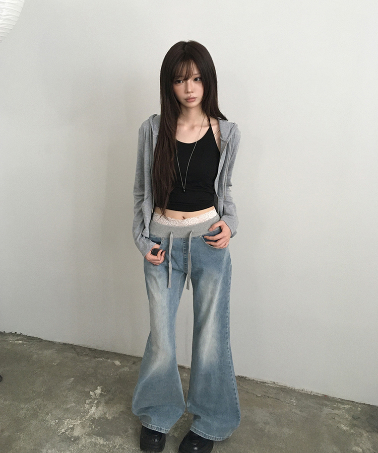 【丈別】ウォッシングブーツカットデニムパンツ LIGHT BLUE