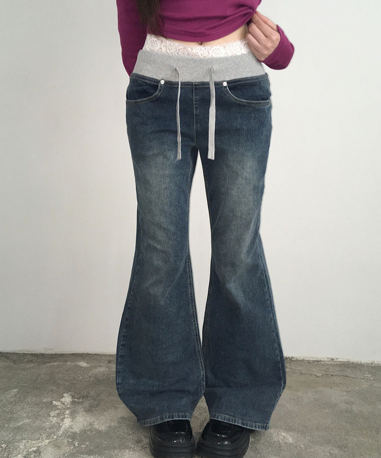 【丈別】ウォッシングブーツカットデニムパンツ MID DENIM