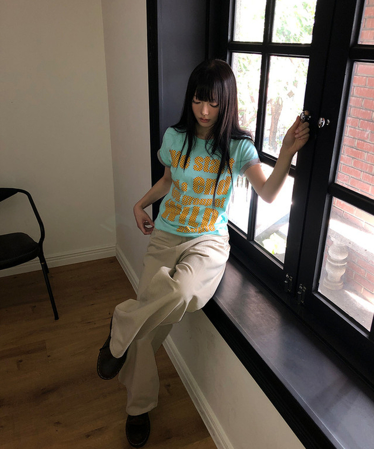 ベーシックロールアップ半袖Tシャツ(5color) MINT