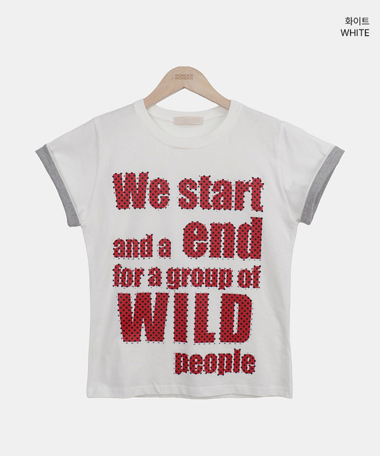 ベーシックロールアップ半袖Tシャツ(5color)