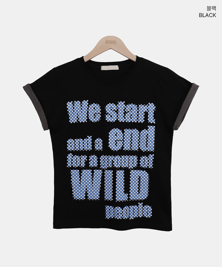 ベーシックロールアップ半袖Tシャツ(5color)