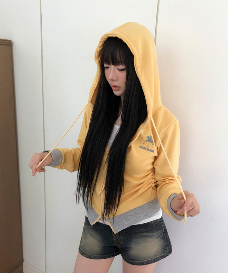 ジップアップフードトレーナー YELLOW