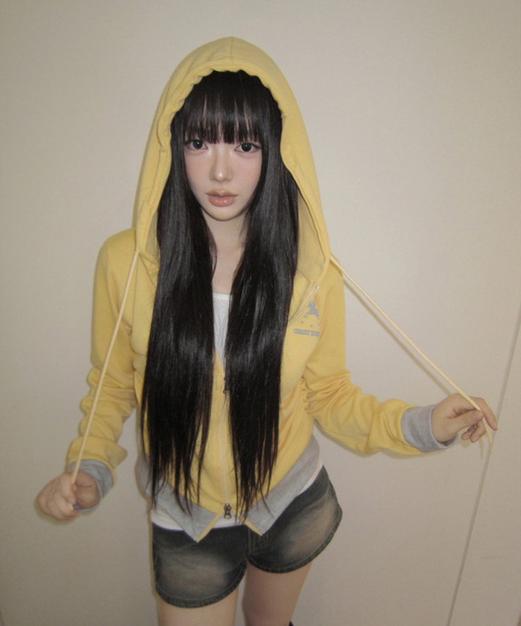 ジップアップフードトレーナー YELLOW