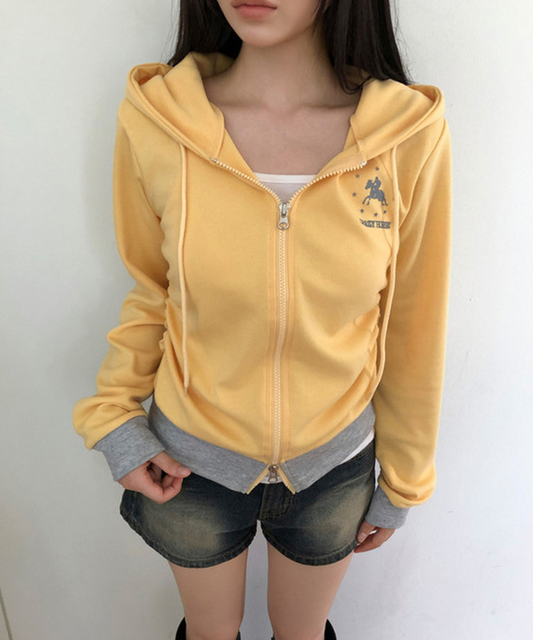 ジップアップフードトレーナー YELLOW
