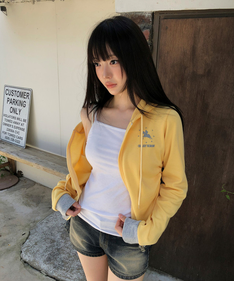 ジップアップフードトレーナー YELLOW