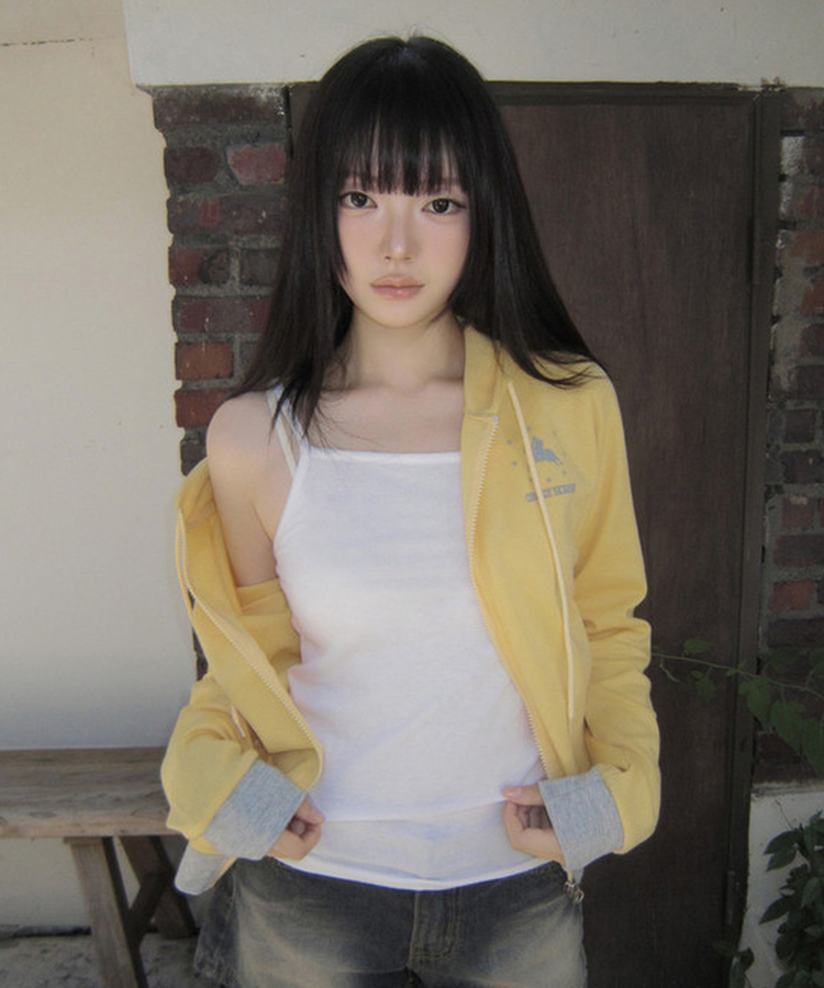 ジップアップフードトレーナー YELLOW