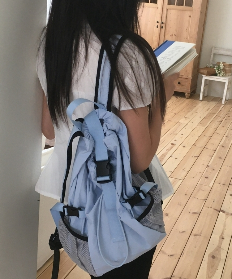 ナイロンドローストリングバックパック SKY BLUE