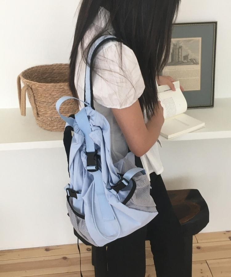 ナイロンドローストリングバックパック SKY BLUE
