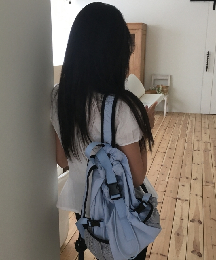 ナイロンドローストリングバックパック SKY BLUE