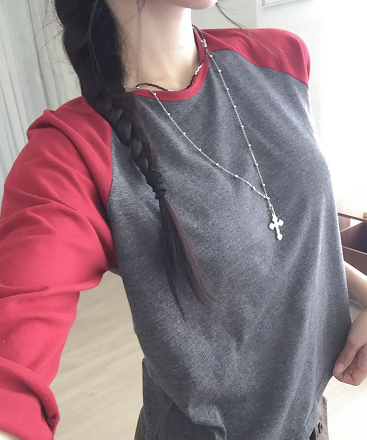 ラグランラウンド七分袖Tシャツ CHARCOAL