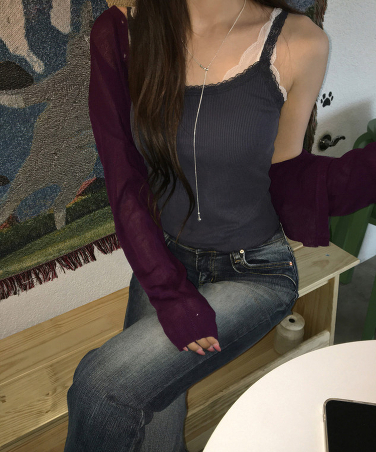 レースノースリーブ(5color) NAVY
