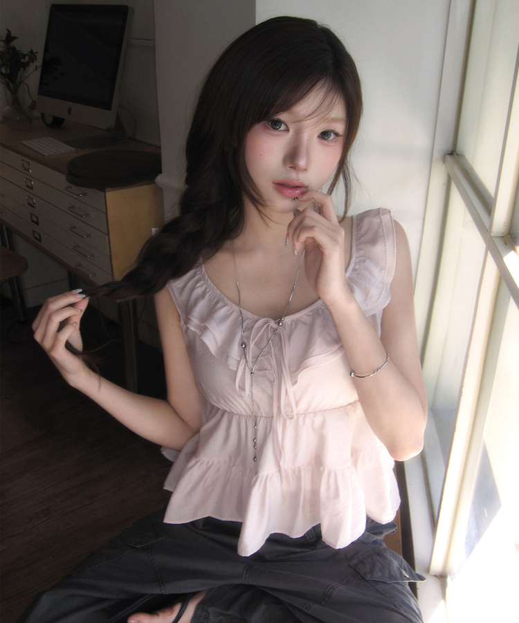 フリルブラウス LIGHT PINK