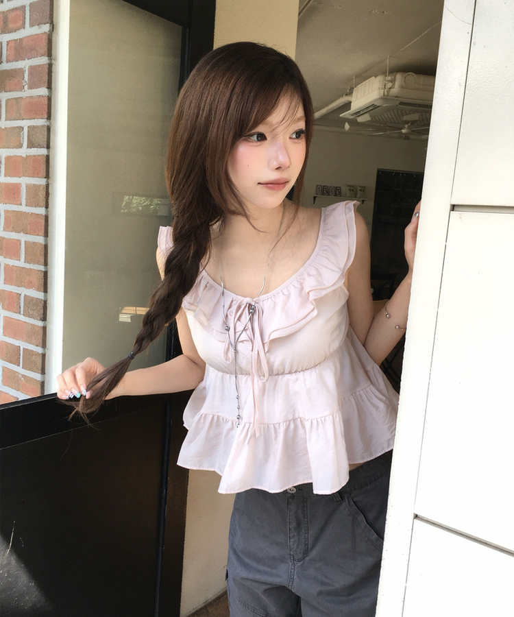 フリルブラウス LIGHT PINK