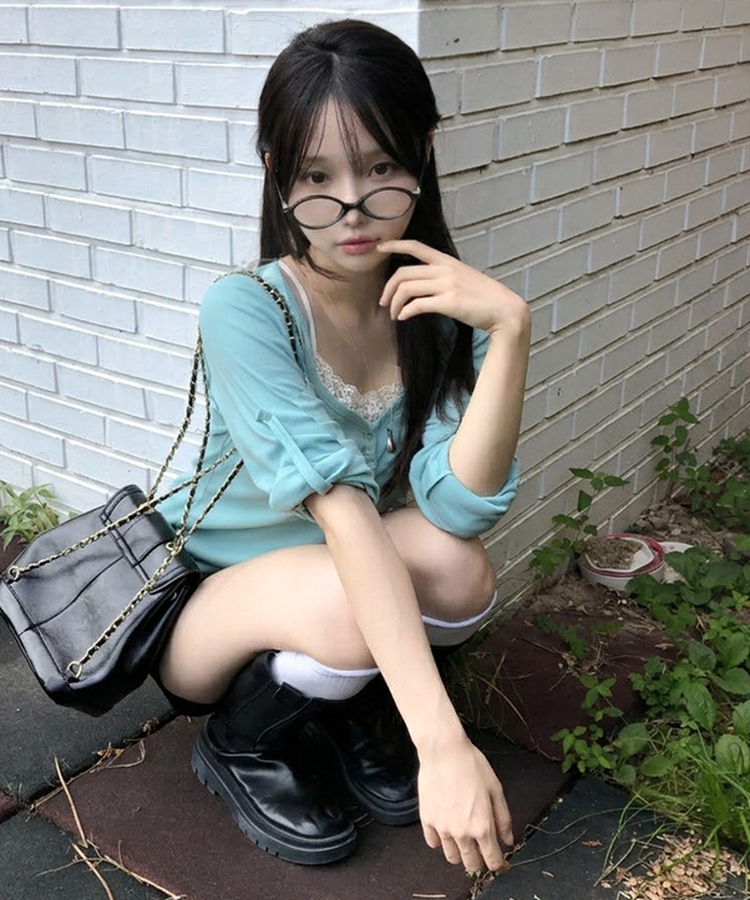 ヘンリーロールアップ七分袖Tシャツ(6color) MINT