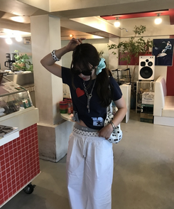 나일론 도트 보스턴백 화이트