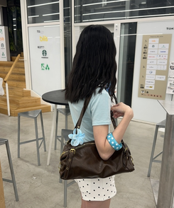 골드 빈티지 숄더백 브라운