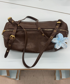 골드 빈티지 숄더백 브라운