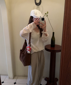 스웨이드 포켓 호보백 브라운