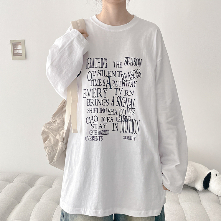 オーバーサイズ長袖Tシャツ WHITE