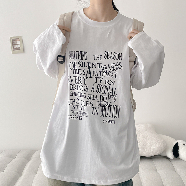 オーバーサイズ長袖Tシャツ WHITE