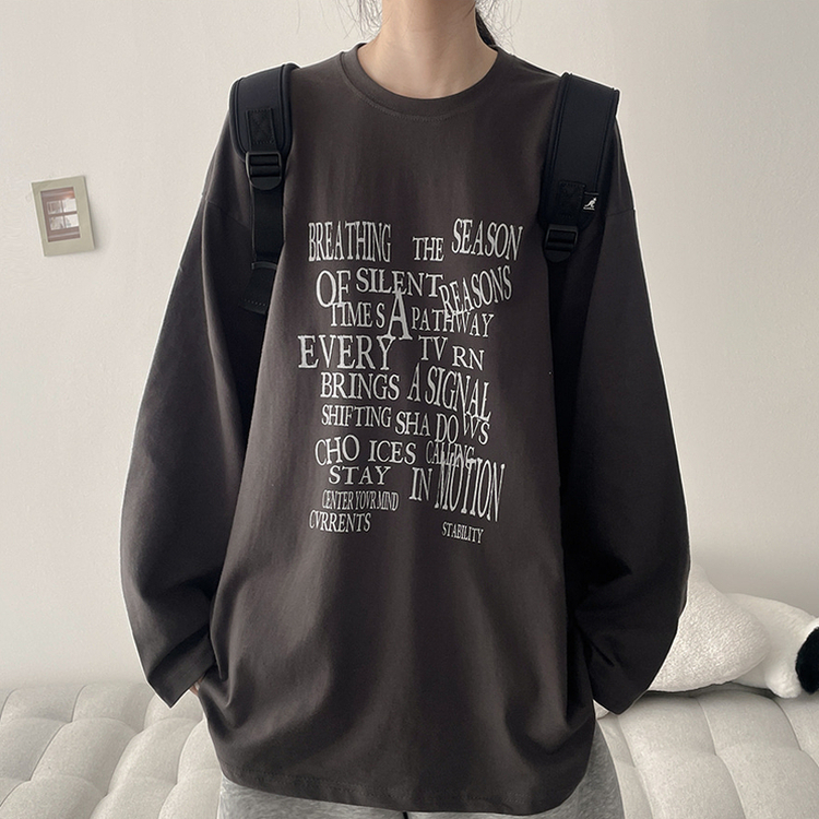 オーバーサイズ長袖Tシャツ CHARCOAL