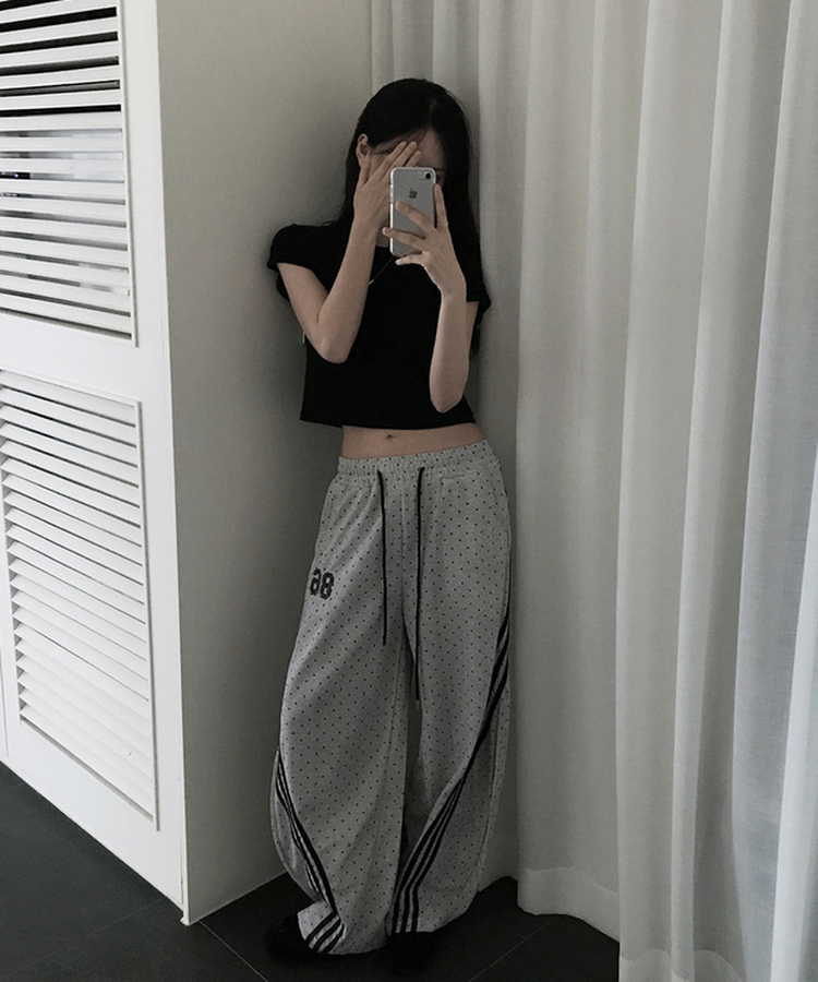 ドットバルーンワイドトレーニングパンツ GREY