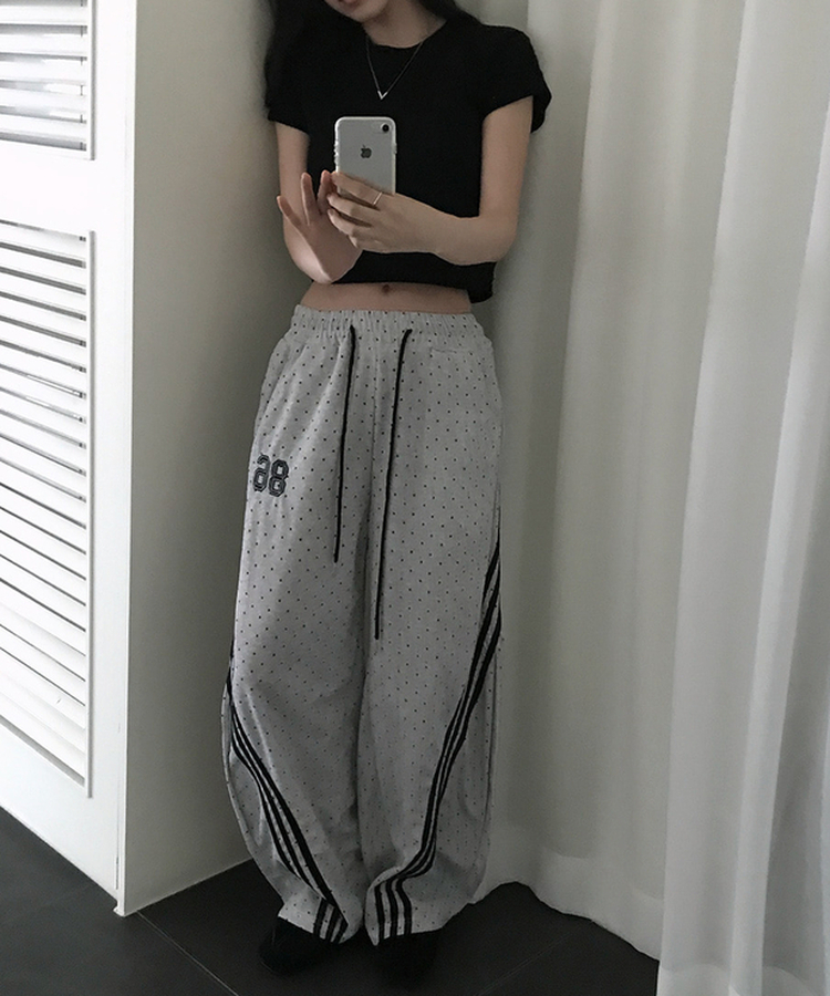 ドットバルーンワイドトレーニングパンツ GREY
