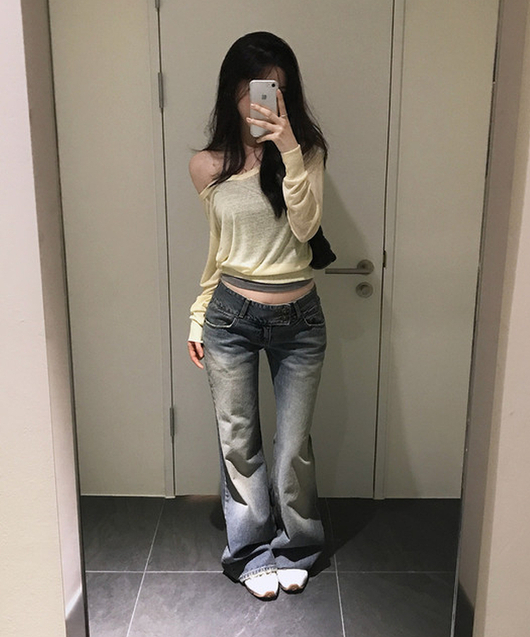 ディープVシアーラグラントレーナー YELLOW