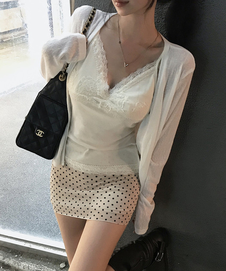 レイヤードレースキャミソール IVORY