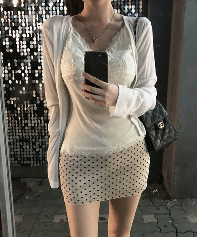 レイヤードレースキャミソール IVORY