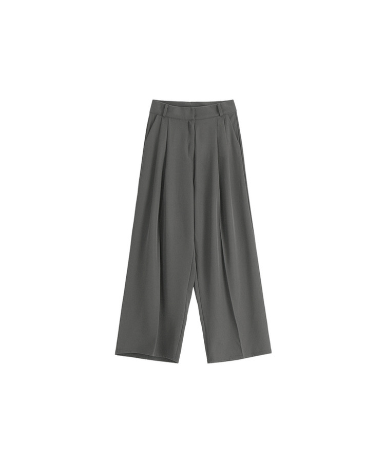 (韓国製)（国内製作）（S-3XL/ショート&ロング）2丈 ツーピンタック ワイド 秋スラックス