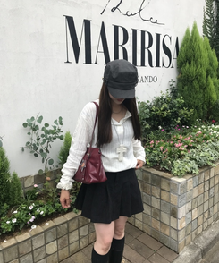 가죽 벨트 숄더백 레드