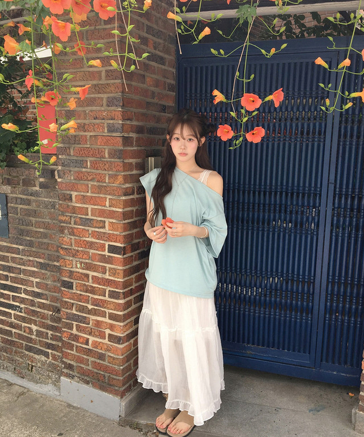 オーバーサイズオフショルダーTシャツ(6color) MINT