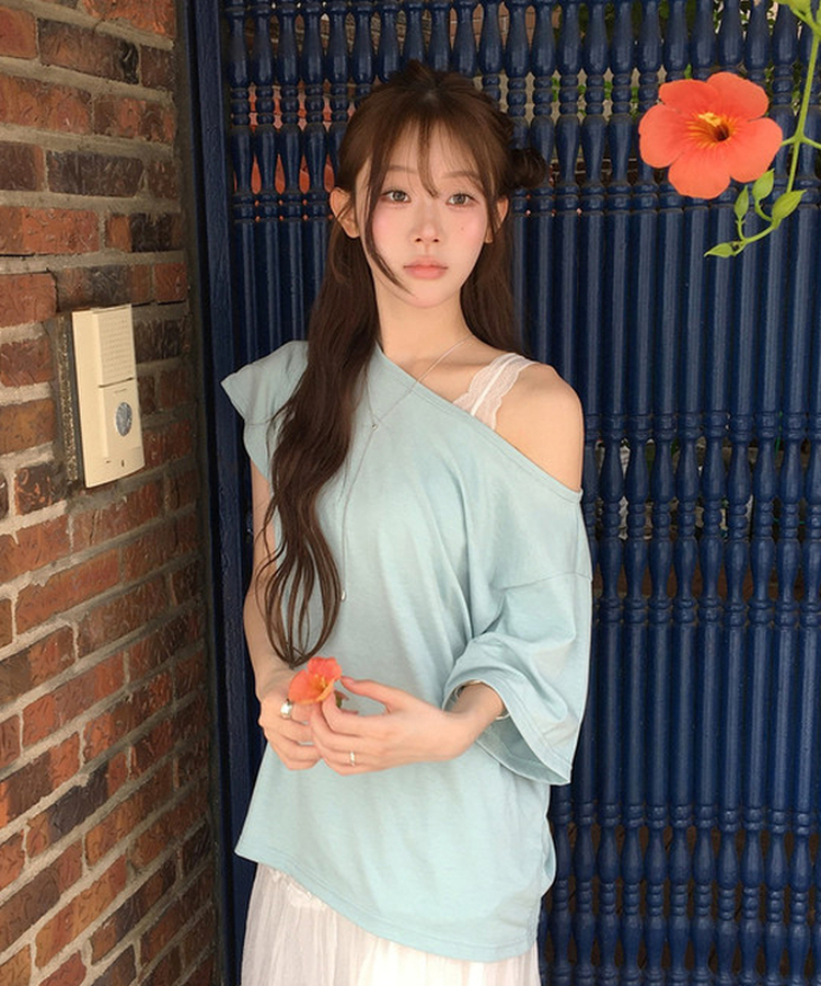 オーバーサイズオフショルダーTシャツ(6color) MINT