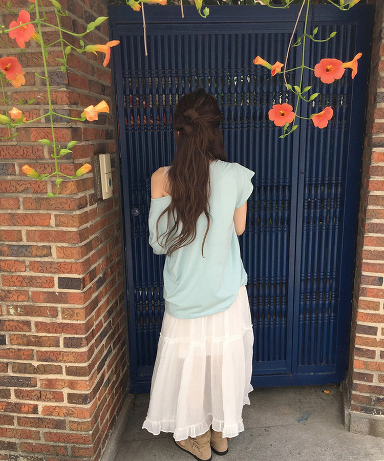 オーバーサイズオフショルダーTシャツ(6color) MINT