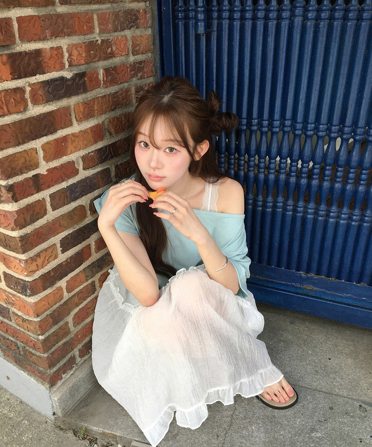 オーバーサイズオフショルダーTシャツ(6color) MINT