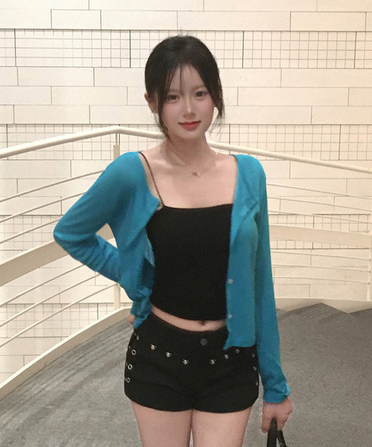 スタッズスリムショートパンツ BLACK