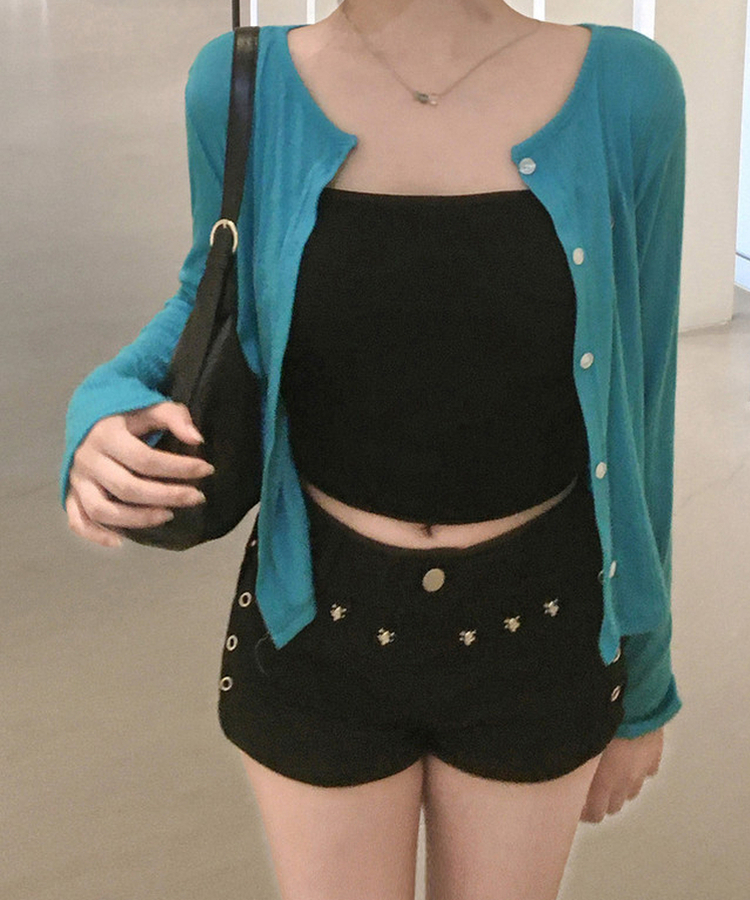 スタッズスリムショートパンツ BLACK