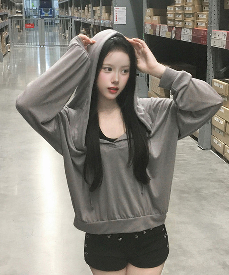 オーバーサイズフードTシャツ CHARCOAL