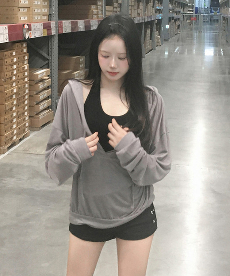 オーバーサイズフードTシャツ CHARCOAL