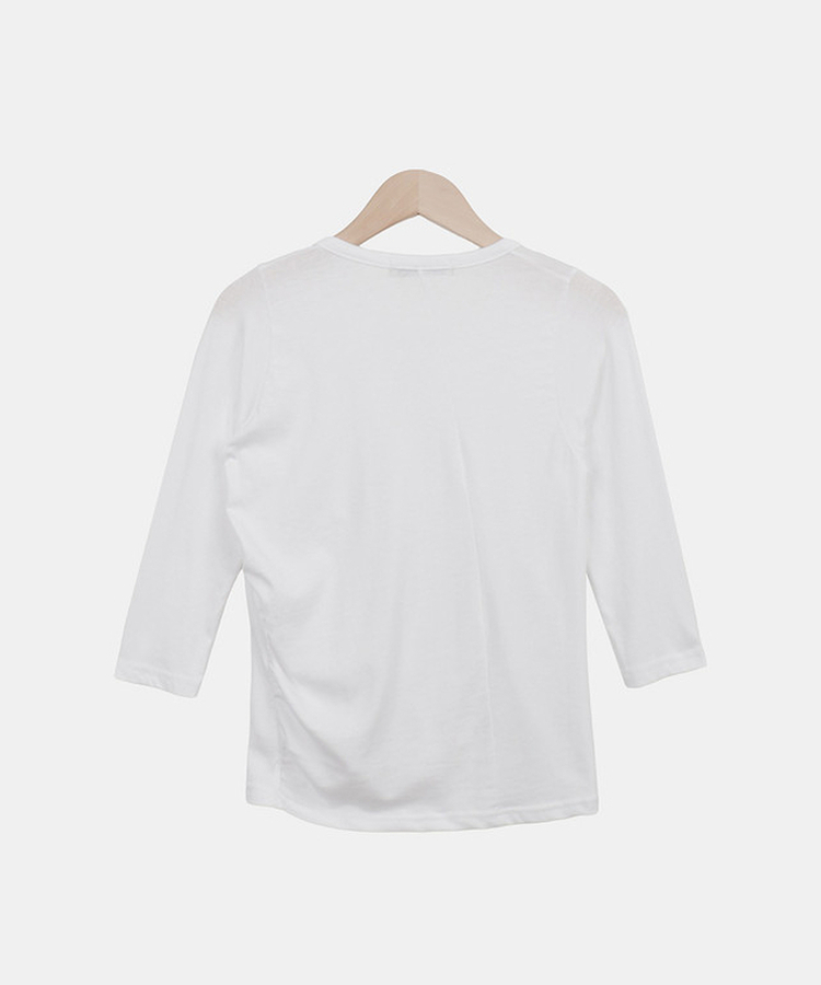 シャーリング七分袖Tシャツ