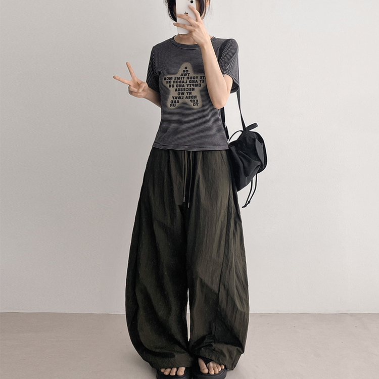 サイドピンタックフラップポケットパンツ KHAKI