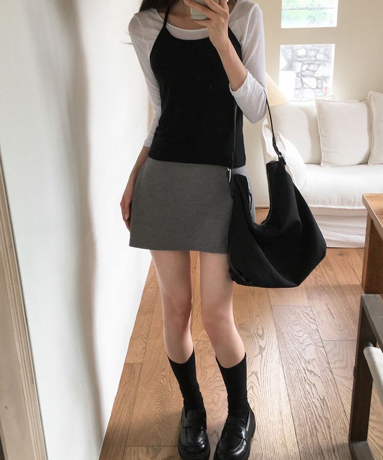 ローライズミニスカート(5color) GRAY