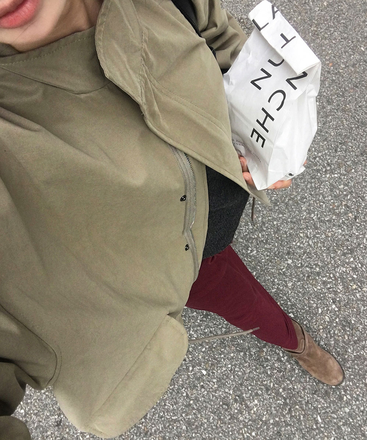 ハイネックコットンハーフミリタリージャケット BEIGE
