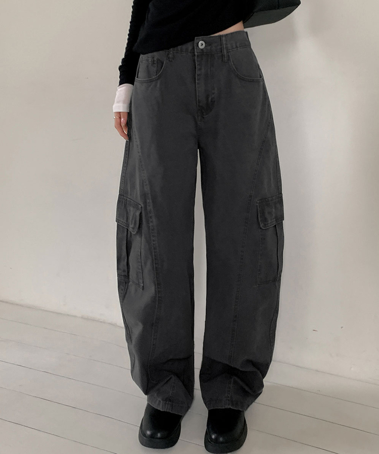 ローライズカーゴワイドパンツ CHARCOAL