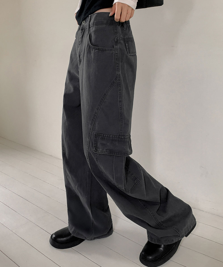 ローライズカーゴワイドパンツ CHARCOAL