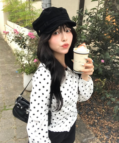 【❤️MADE】도트 레이스 블라우스 화이트